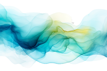 Watercolor Background, Abstract Wave Background, blue, green, turquoise, light green Vector Illustration, transparent Background, isolated, png. AI generated