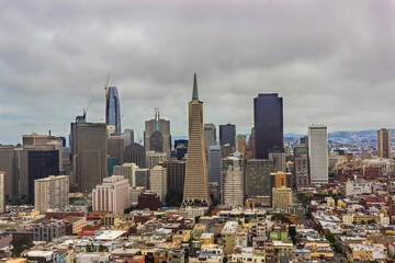 Aerial view of San Francisco Financial District in California