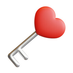 3d love key valentine concept high quality render icons