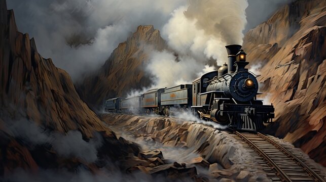 A vintage steam locomotive