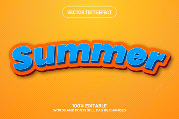 Summer 3D editable text effect template