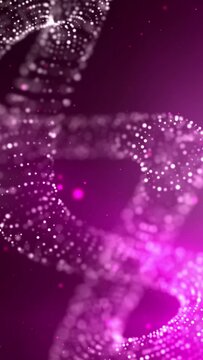 Infinity Twist Background. An infinity symbol crafted from mesmerizing particles - Purple - Vertical 1080x1920