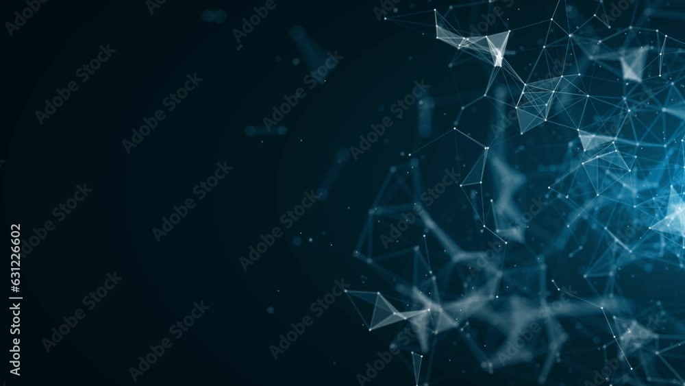 Aufkleber 4k 3d abstract technology futuristic blue communications background glow plexus particle connection 