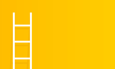 Stairs laid across the background on a yellow wall. Business presentation. Vector illustration.