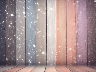 Wooden colored wall with sparkles and bokeh.AI
