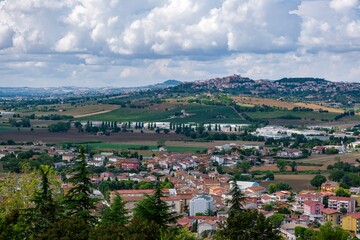 View of the countryside in the Marche region, Italy