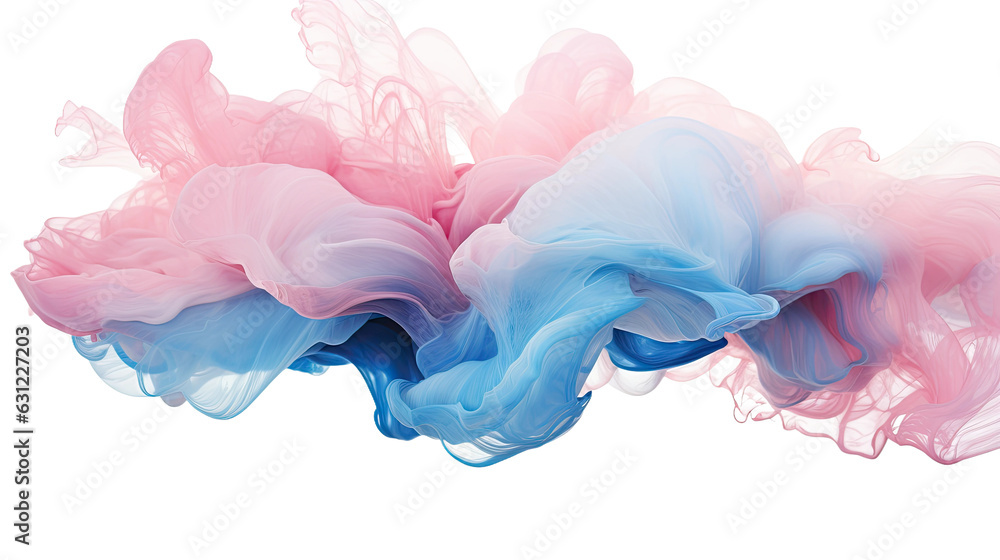 Wall mural combining rose quartz and serenity blue in an abstract futuristic texture isolated on a transparent 