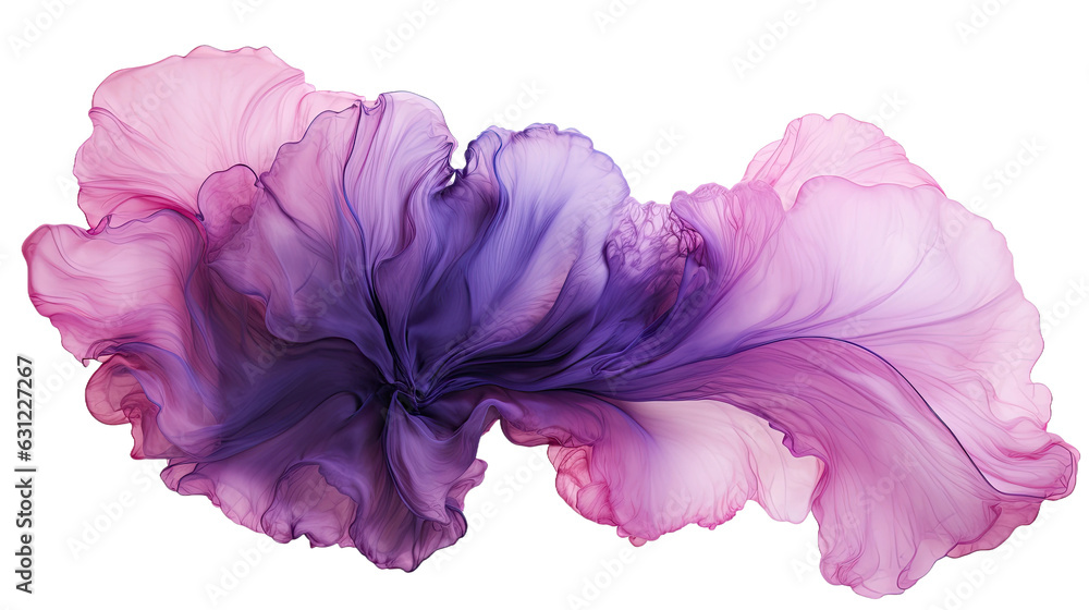 Wall mural combining pale pink and deep violet in an abstract futuristic texture isolated on a transparent back