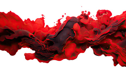 combining crimson and onyx in an abstract futuristic texture isolated on a transparent background, generative ai