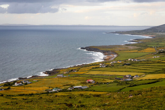 Scenic irish village coastline landscape west coast Atlantic ocean