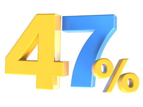 47 Number Gold 3D Render