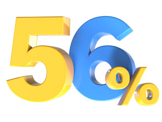 56 Number Gold 3D Render