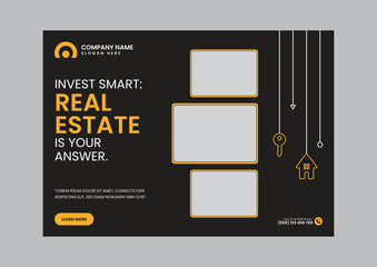 Real Estate Modern and Simple Social Media Banner Template