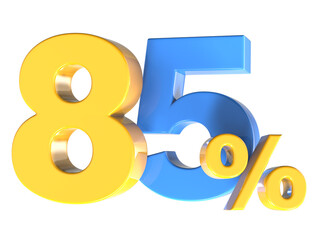 85 Number Gold 3D Render