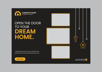 Real Estate Modern and Simple Social Media Banner Template