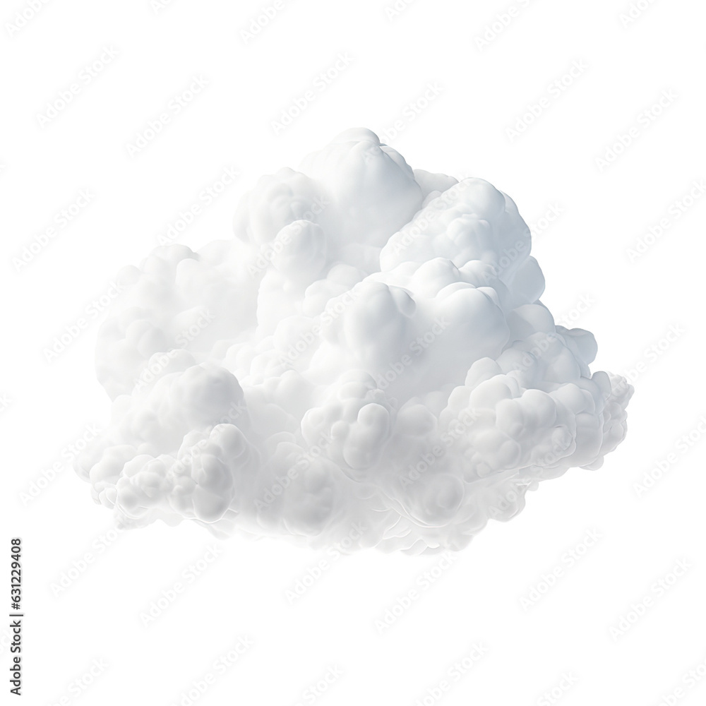 Poster white cloud on transparent backround; ideal for creating atmosphere and composition.