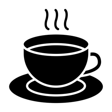 black coffee cup on saucer clip art preview