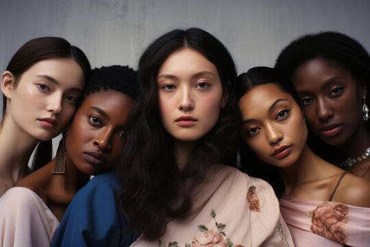 Group Portrait Of Models From Different Ethnic Backgrounds