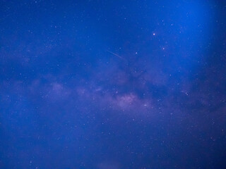 Milky way galaxy from near equator at night time with artifact and noise technique in Bangkok, Thailand
