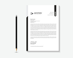 Black Creative and Clean Letterhead. Corporate modern Letterhead design template.