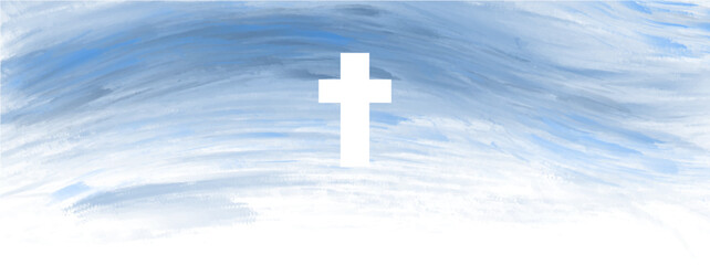 Vector blue religious background cross on blue background, Watercolor eps Easter cross clipart. watercolour texture, banner with cross, crosses illustration Isolated on white background