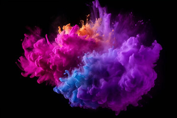 Fototapeta premium Abstract multicolored ink powder splattered on background. 