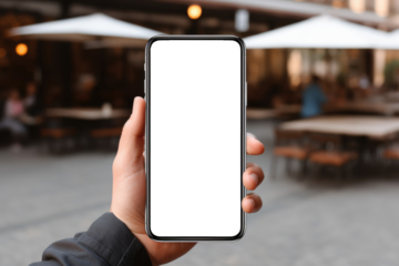 Smartphone Screen Mockup With Hands Holding It Transparent Backed, Png