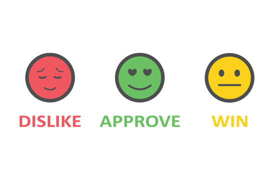 Feedback positive neutral negative feedback emotions on white background