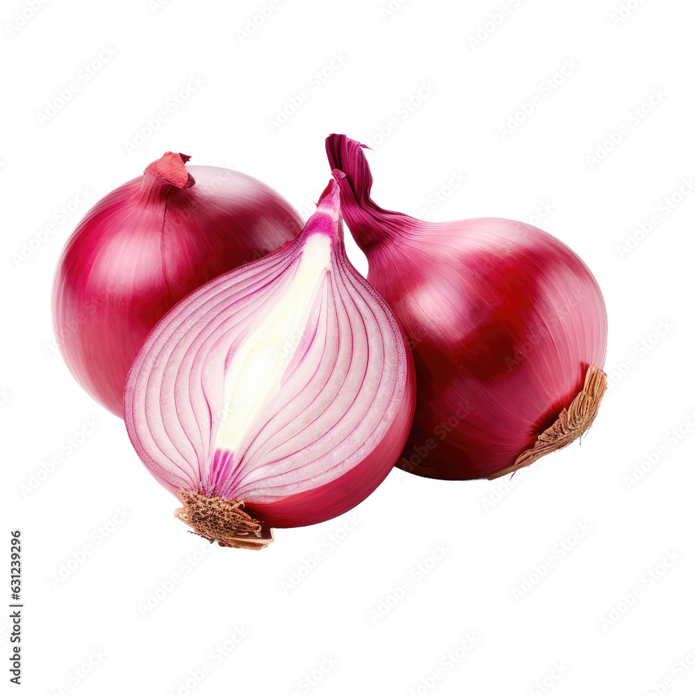 Canvas Prints isolated red onion on transparent backround.