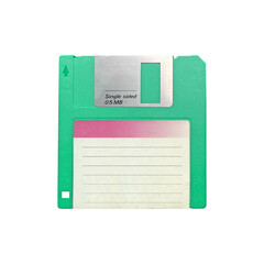 Old retro floppy disk isolated