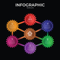 Modern flat circular diagram infographic template vector illustration	