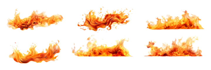 Deurstickers Fire flame set on transparent background. Fire flame png © Shahjahangdb