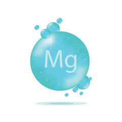 vitamins magnesium,blue ,magnesium is mineral support,vector illustrator eps10 - obrazy, fototapety, plakaty