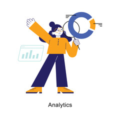 Analytics abstract concept vector in a flat style stock illustration