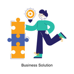 Business Solution abstract concept vector in a flat style stock illustration