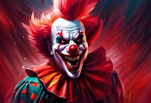A clown with sharp theeth