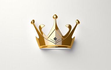 Royal Symbol: 3D Crown Logo Isolated on White