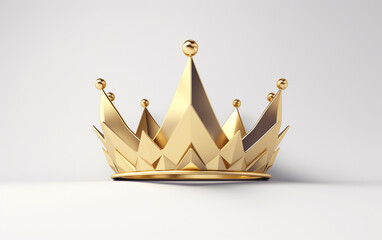 Royal Symbol: 3D Crown Logo Isolated on White