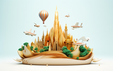 Worlds in Motion: 3D Travel Agency Logo Design