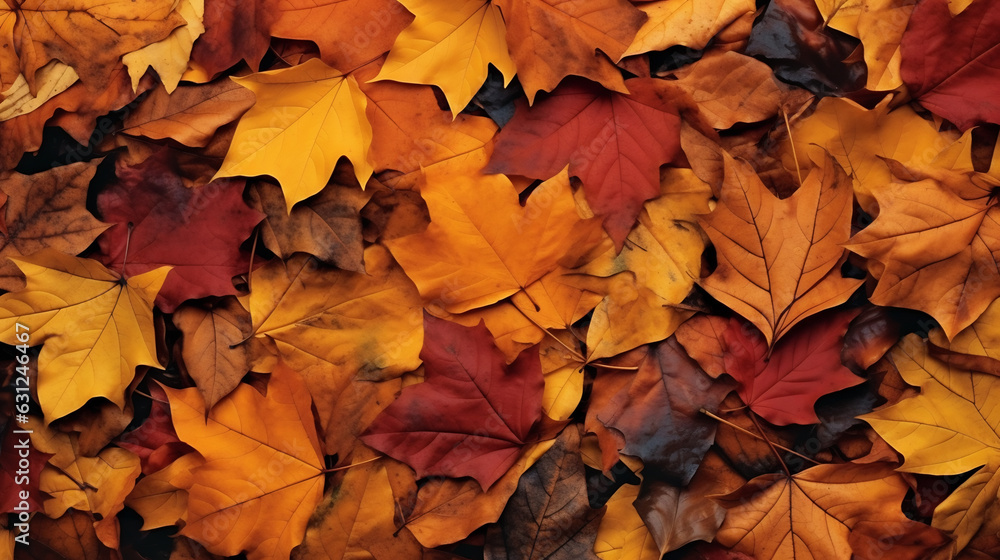 Poster autumn leaves.created with generative ai technology.