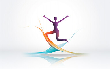 Wholesome Balance: Yoga Logo on a White Background