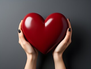 Liebesbotschaft: Herz in Frauenhänden zum Valentinstag