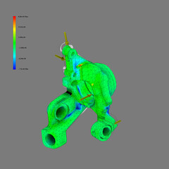 Fototapeta premium FEM analysis back Suspension Steering Knuckle
