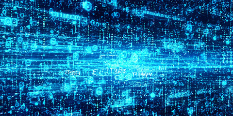 Obraz premium Illustration Cyber data flow