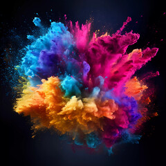 Fototapeta na wymiar explosion of a colorful powder. ai generated