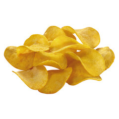 Chips on a white background. Isolated image on a white background. Without people.