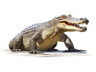 Naklejka premium Ferocious crocodile on transparent background