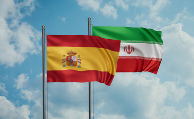 Iran and Spain flag