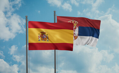 Serbia and Spain flag