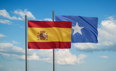 Somalia and Spain flag